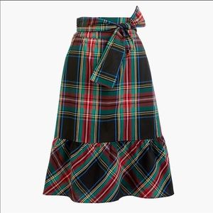 J crew tartan midi skirt